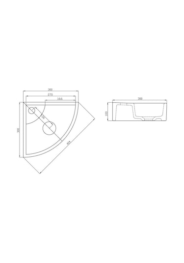 Güral Vit Köşe Puzzle Lavabo 30 CM x 30 CM