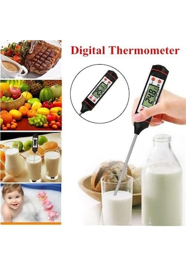 Gıda Termometresi Dijital Sıcaklık Derece Kutulu Et Süt Mama Yemek Isı Ölçer