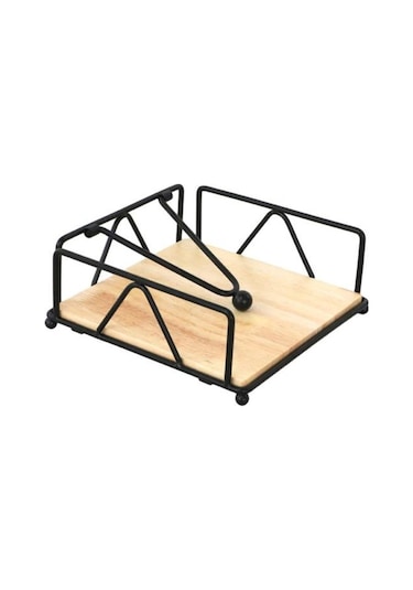 Siyah Rustik Tarzı Düz Peçete Tutucu Metal Mutfak Kare Kağıt Kutusu Tezgah Masa Kağıt Mendil Dispenseri