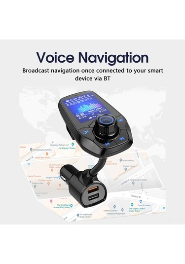 Xindoker Araç Mp3 Bluetooth Çalar, 1.8" Lcd Ekran, Qc3.0 Hızlı Şarj, Fm Transmitter, Ellerden Çıkarılmış Arama, Akü Gerilimi Tespiti, 12-24v