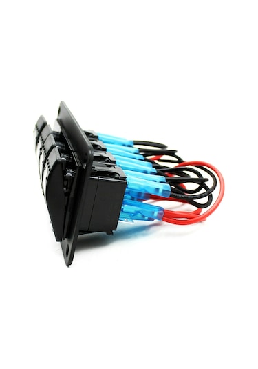 Teltree Hızlı Şarjlı 12v/24v Çift Usb Çıkışlı Su Geçirmez 8 Gang Anahtar Paneli - Araç, Tekne, Karavan İçin 1-gang