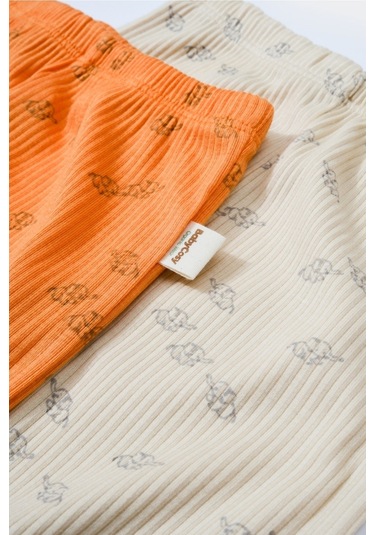 Organik Modal Fil Baskılı 2 Li Patikli Pantolon Csym11619 001