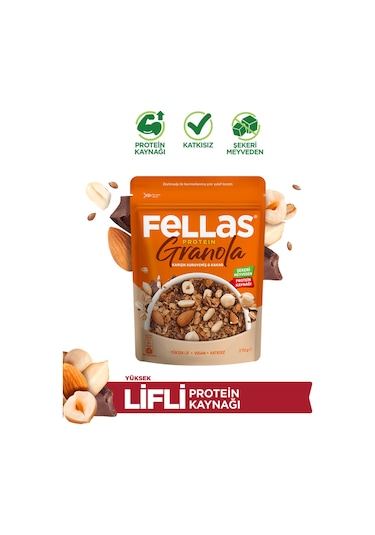 Fellas Granola - Yer Fıstığı & Protein Bar Parçacıklı 270 Gr