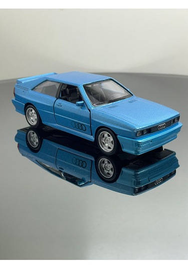 Audi Quattro 1:32 Ölçek Metal Çek Bırak Model Araba 12 Cm - Mavi