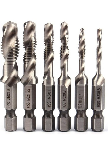 Kangvka 6 Parça Opp Paketli Gümüş Kısa İvme Matkap Ucu Seti - 0.6 Mm Uç Çapı, Altıgen Sap, Delme İşlemleri