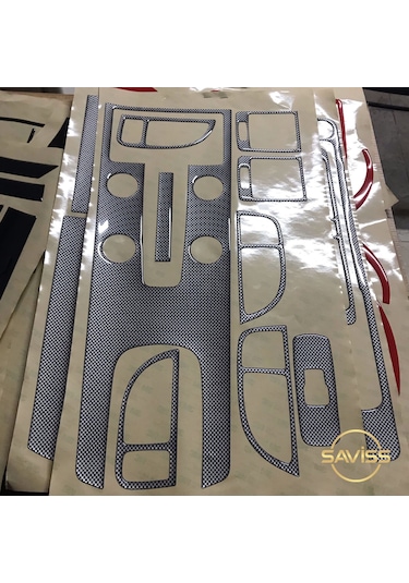 Volvo S40/V50/C30 2003/2009 Full Set, Gri Carbon Desen Konsol Maun Kaplama (Gri Carbon Desen)