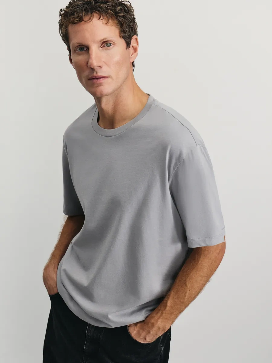 Zarına Oversize Pamuklu Temel Tişö 233150671 Gri