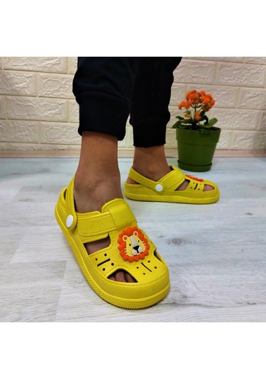 Da-ye 1001 P Sarı Önü Kapalı Yumuşacık Kaydırmaz Sandalet & Terlik Sarı