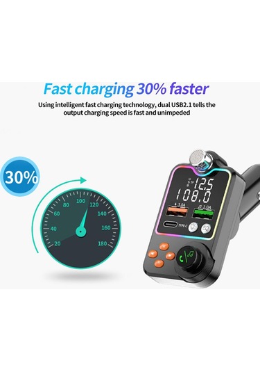 Homyl Araba Bluetooth Için Fm Verici Kullanımı Kolay 11x7x5cm