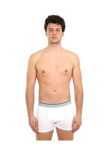 Lenaca Erkek Likralı Boxer Beyaz Beyaz