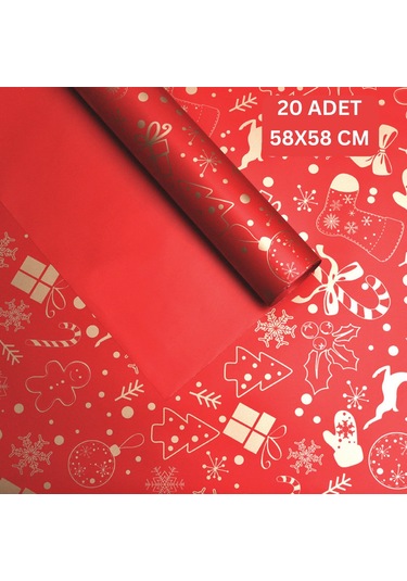 Yılbaşı Karışık Desenli Çiçek Ambalaj Kağıdı, Hediye Paketleme Ka