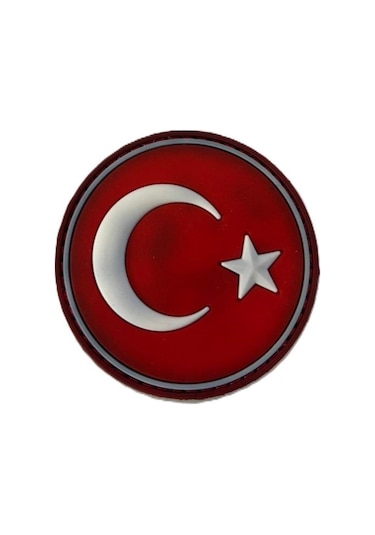 Single Sword Plastik Patch Yuvarlak Bayrak Kırmızı Çok Renkli