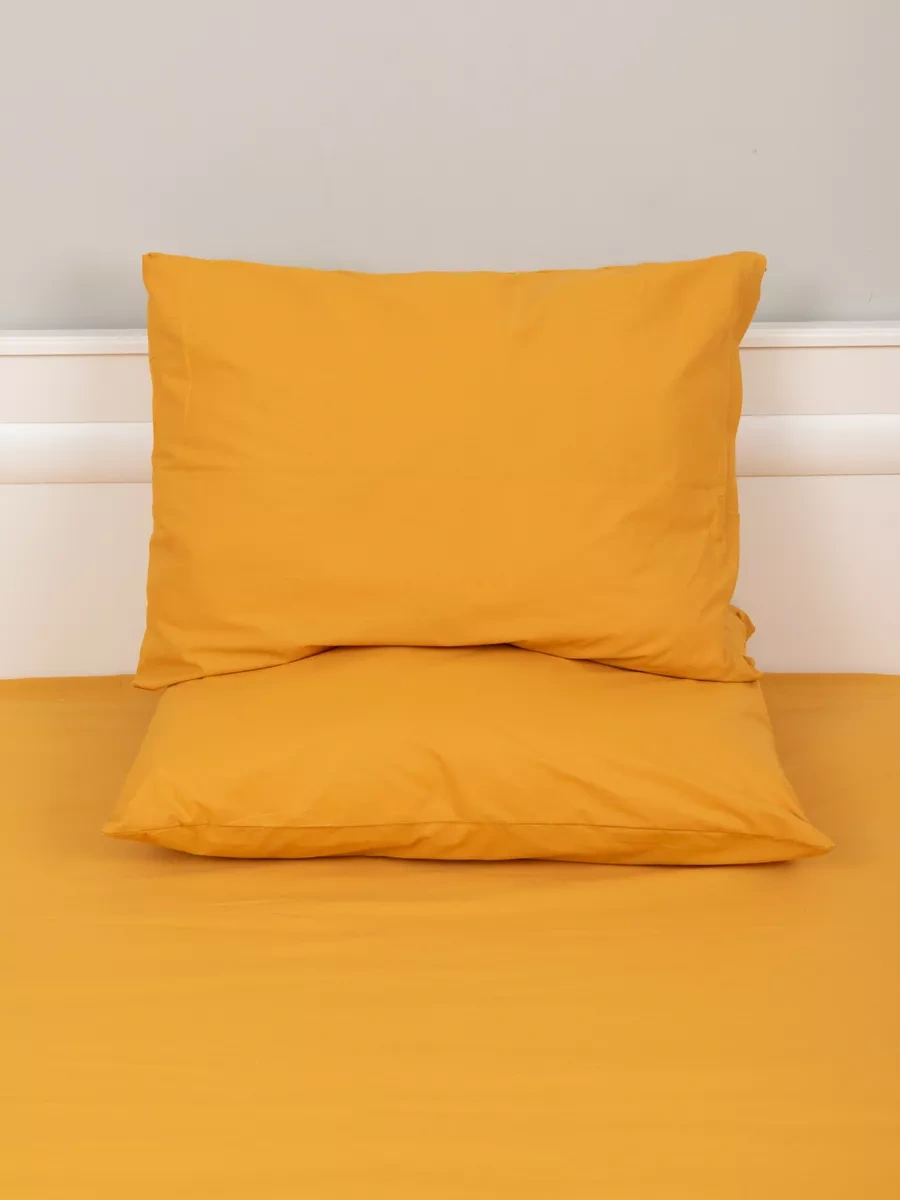 Inteteks 50x70 Cm Fermuarlı Yastık Kılıfları 2 Adet Pamuk %100 16936778 Hardal Rengi