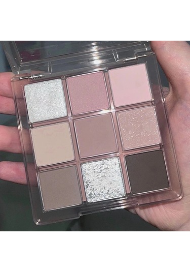 9 Renk Koyu Punk Dumanlı Göz Farı Paleti Gri Pembe Inci Mat Göz Farı Parlatıcı 11 01