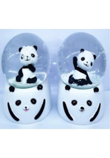Siyah Beyaz Panda Kar Küresi Orta Boy