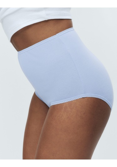 Marks & Spencer 5'li Cotton Lycra Full Brief Külot Seti Mavi Mix