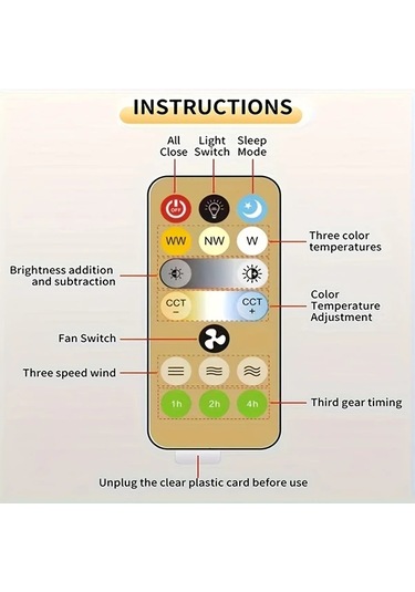 Boatshop1 1 Akıllı Tavan Fanı Işığı Uzaktan Kumanda E26 E27 Soket Ayarlanabilir Işık Fan Yuvarlak 1 Takım