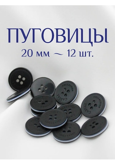 The New Button Siyah Dekoratif Düğmeler 20 Mm 12 Adet. 275179816