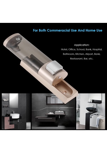 Geeksen Chuangdıan Çift Taraflı Köpük Bantlı Duvar Sabunluğu Şampuan Duş Jeli El Temizleyici 200ml Altın