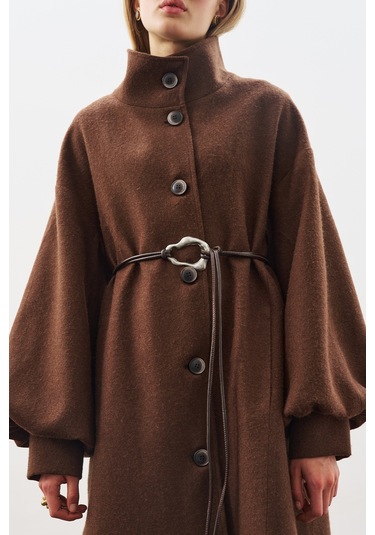 Geniş Tokalı Kordon Kemer Kahverengi Kahverengi