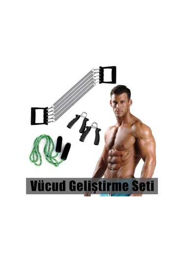 Sporcular İçin Profesyonel Vücut Geliştirme Seti 3'lü Seti Takımı Çok Renkli