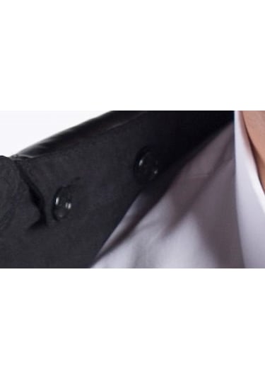 Sposo 1620 Su Itici Kumaş Yakası Ve Içi Çıkmalı Siyah Erkek Kaban Siyah