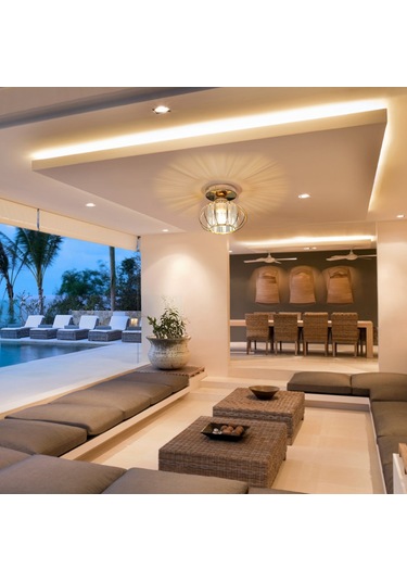 Springsun Avlu Koridor Işığı Kreatif Kristal Led Spot - Demir Gövde E27 Soketli Kaynak Hariç Avrupa Standartı Diğer