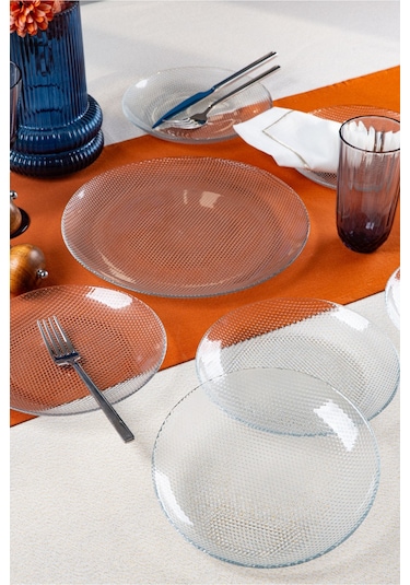 Elisa 7 Parça Servis Ve Pasta Tabağı Seti Şeffaf
