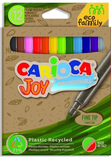Carioca Ecofamily Joy Yıkanabilir Keçeli Boya Kalemi 12Li