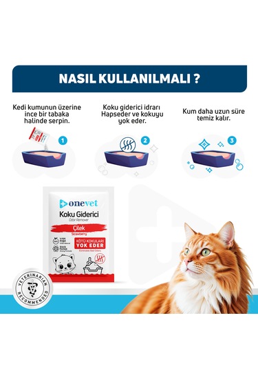 Onevet Kedi Koku Giderici Çilek Kokulu 25 Gr. 15 Adet Oc203b15