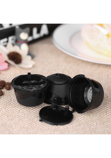 Honmex 3 Adet Yeniden Kullanılabilir Kahve Kapsülü Filtresi, Nestle Kapsülleri İçin Doldurulabilir Model, Siyah, Yiyecek Grubu Pp+304 Çelik, Kaşık Ve Fırça İle Diğer