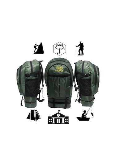 Baggor Siyah 90 L Outdoor Sırt Çantası Siyah