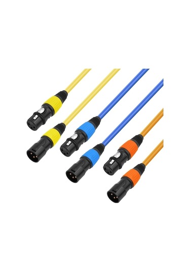 Rogfer Jc1015 Xlr 3pin Erkek - Dişi Ses Kablosu, Uzunluk: 1m Mavi