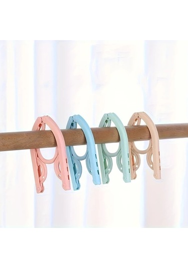 Elmpaly 10 Adet Katlanabilir Portatif Askı Dayanıklı Plastik Kaymaz Tutma Yeri Seyahat Ve Ev Kullanımı İçin Random Renk 10pcs Ahşap