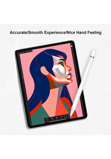 Padalink Beyaz 1.45mm Uçlu Akıllı Kalem - 140mah Şarj Edilebilir, Android/ıos Uyumlu, Püskürtmeli Yazı Ve Resim Çizimi İçin Taşınabilir Dokunmatik Kalem