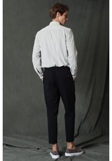 Lufian Watt Regular Fit Kadife Erkek Spor Gömlek Taş