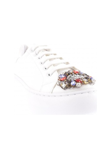 Dgn 872-23y Kadin Burnu Kristal Taş Tokali Bağcikli Ayakkabi 872-1986-R11411 Beyaz Dgn 872-23y Kadin Burnu Kristal Taş Tokali Bağcikli Ayakkabi 872-1986-R11411 Beyaz