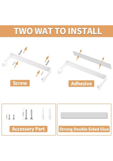 Ximistore9 Beyaz Paslanmaz Çelik Duvarlı Havlu Tutucu, Mutfak/banyo, Çift Kurulum Yapıştırıcı/vidalı , Uzun Ömürlü, Mekan Tasarrufu Beyaz
