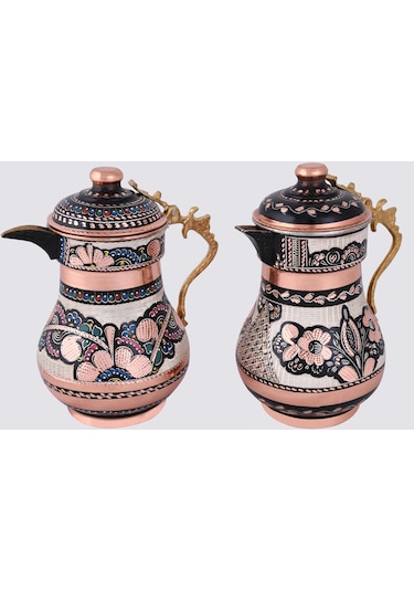 Erzincan El İşlemeli Bakır Ördek Kapaklı Sürahi Minesiz