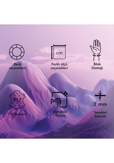 Mp02 - Dörtgen Bilek Destekli Mouse Pad Konfor, Kaymaz Taban, Ergonomik, Yumuşak, Ev,ofis 1 Adet