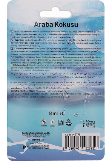 Pierre Cardin Araba Kokusu - Okyanus 8 Ml Oto Kokusu