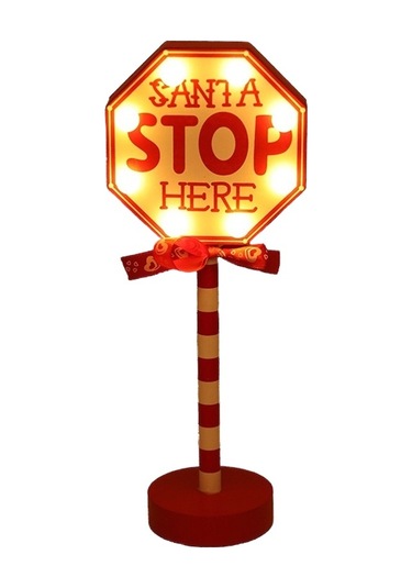 Hyt Noel Sokak Tabelası Stop Dekoratif Işıklar Ahşap Tatil Pencereleri Noel Masaüstü Atmosferi Led Renkli Işıklar