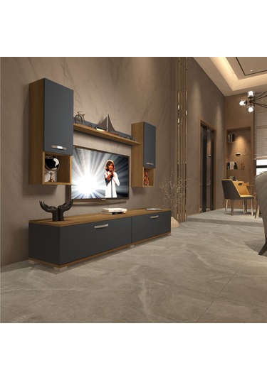 Decoraktiv Eko 5da Mdf Std Tv Ünitesi Tv Sehpası Pera - Antrasit