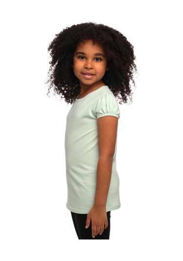 Lovetti Soft Yeşil Kız Çocuk Kısa Kollu Basıc Tişört 31001Y019 Yeşil