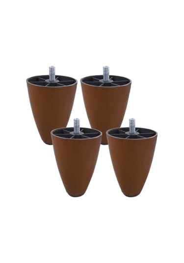 10 Cm Ceviz Cıvatalı Armut Plastik Ayak M8 - Masa Ayakları Masa Ayakları Kahverengi Diğer