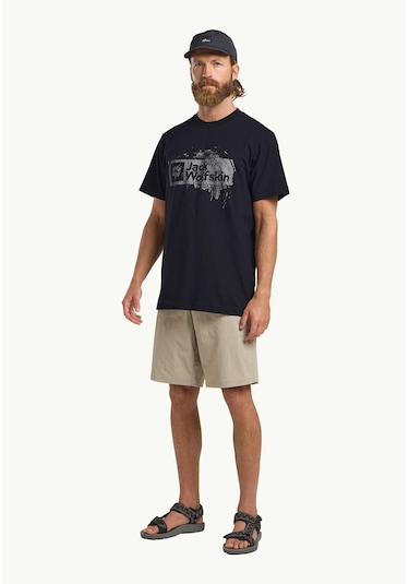 Jack Wolfskin Brand T M Erkek T-shirt-29683 Lacivert
