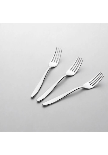 Nehir Sahra Sade Tatlı Çatal 12 Parça Gümüş