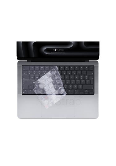 Novstrap  Macbook Pro M3 16 İnç A2991 İle Uyumlu Türkçe Q Klavye Şeffaf Klavye Koruyucu Kılıf Karışık Çok Renkli