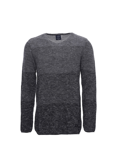 Gri Bisiklet Yaka Triko Kazak - Wessi Gri