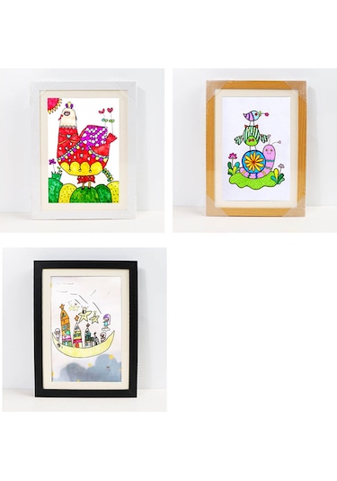 Lemestar Beyaz Ahşap Çocuk Sanatı Depolama Kutusu - 33x24x3 Cm, 3 Adet Izsiz Çivi, Dıy Açılır Rakam Çerçevesi